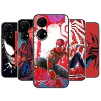 popular spiderman phone case for huawei p50 p40 p30 p20 10 9 8 lite e pro plus black etui coque painting hoesjes comic fas