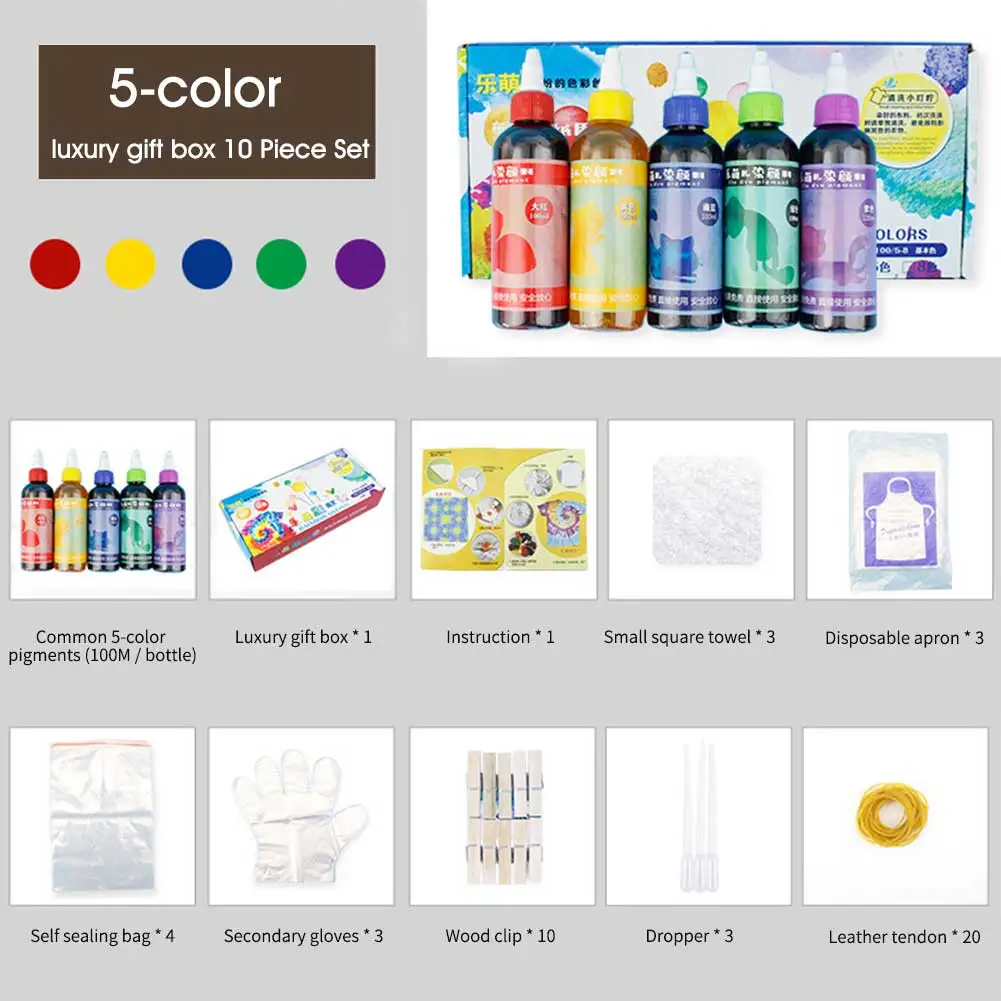 

Jacquard Craft Tie Dye Kit Non Toxic DIY Clothing Textile Paints Accessories Fabric Art Spiral Colorful Decorating Permanent