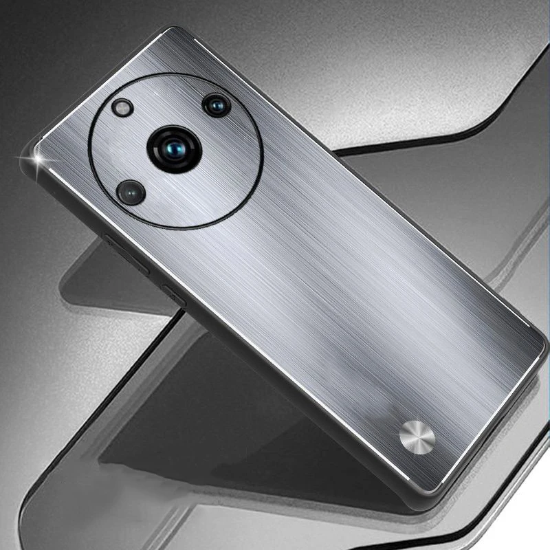 Матовый противоударный чехол для телефона Realme 11 Pro + с металлическими