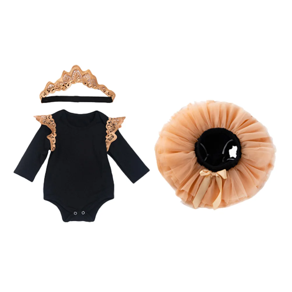 

1 Set Newborn Baby Girls Romper Skirt Long Sleeve Clothes with Headband