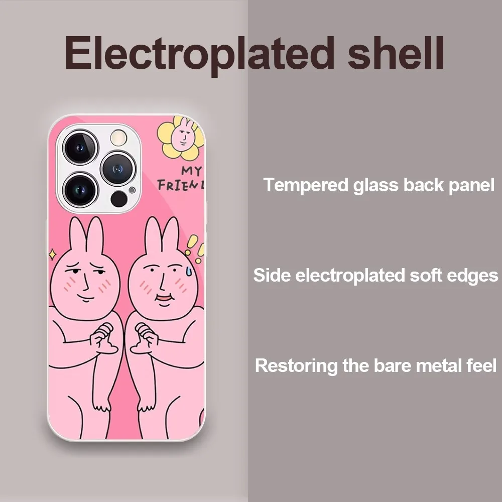 Забавный розовый красный чехол с кроликом-мишнем для iPhone 11 12 13 14 Plus Pro Max