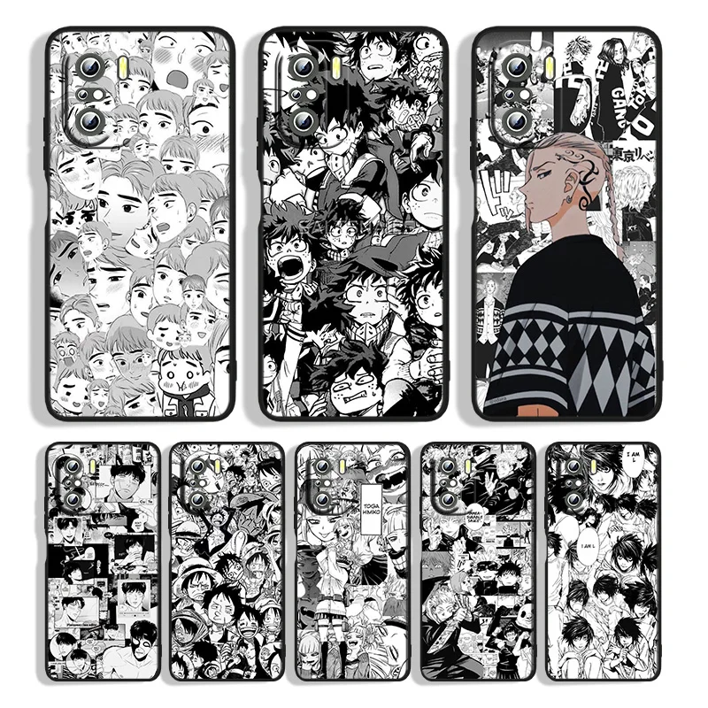 

Hot Japan Popular Anime For Xiaomi Redmi K50 Gaming 10C 9T 9AT 9A 9C 8A 7A S2 6A 5A 5 4X Prime Pro Plus Black Phone Case