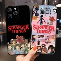 stranger things tv show phone cover for iphone 11 12 13 pro max x xr xs max 7 8 plus 13mini black silicon soft bumper back cover