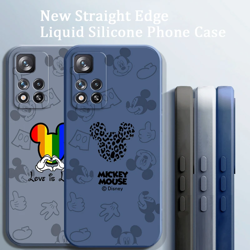 

Mickey Minnie Luxury Disney Liquid Rope TPU Funda Phone Case For Xiaomi Redmi Note 11 11S 11T 10S 10 9S 9T 9 8T 8 Pro Plus 5G