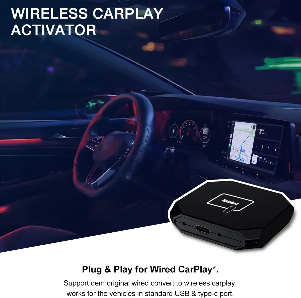 

Проводной и беспроводной адаптер CarPlay, активатор CarPlay, ключ для iPhone Smartbox, проводной к беспроводному SmartBox Plug & Play