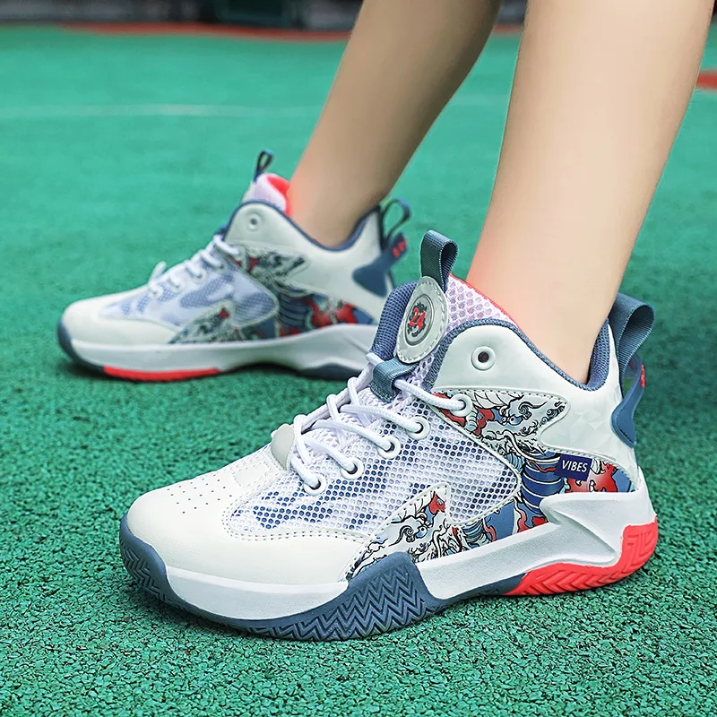 

Sapatos de basquete wsng masculino profissional tênis de basquete não-deslizamento alta superior casal respirável sapatos de bas