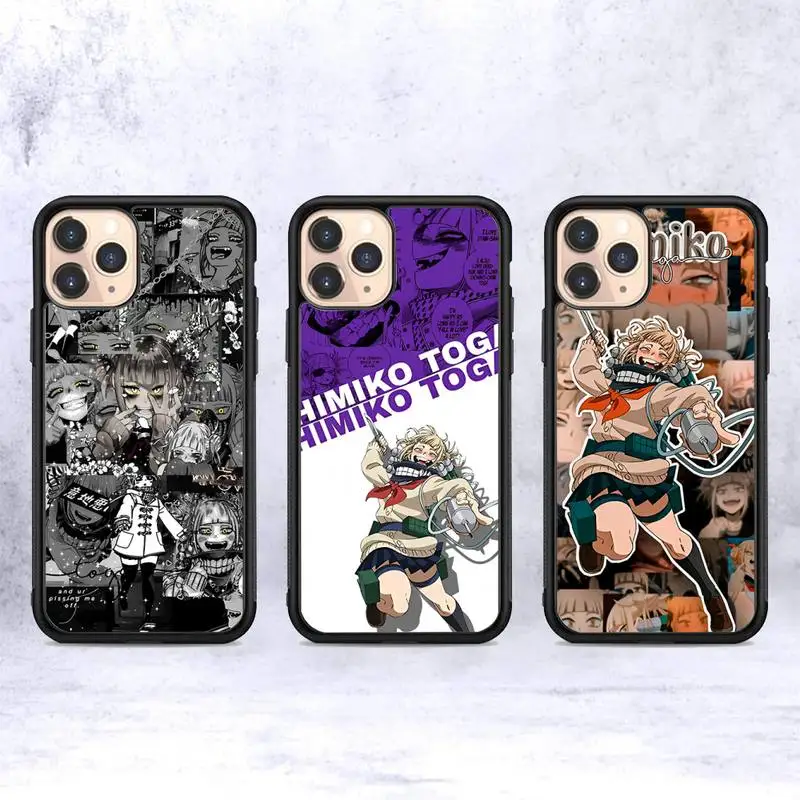 

Anime Himiko Toga Waifu Phone Case Silicone PC+TPU Case for iPhone 11 12 13 Pro Max 8 7 6 Plus X SE XR Hard Fundas