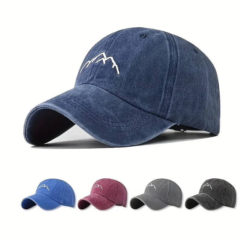 

New Protect Yourself from the Sun with this Unisex Mountain Embroidery Cotton Baseball Cap for Outdoor Activities