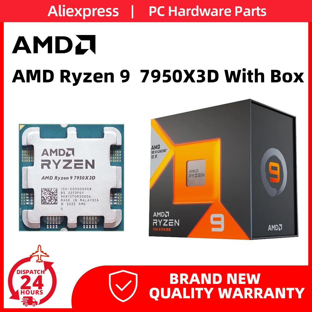 

AMD CPU R9 7950X3d Gaming Processor RYZEN 9 7950X3D 16-Core 32-Thread 5NM 120W Socket AM5 Dropshipping Choosed