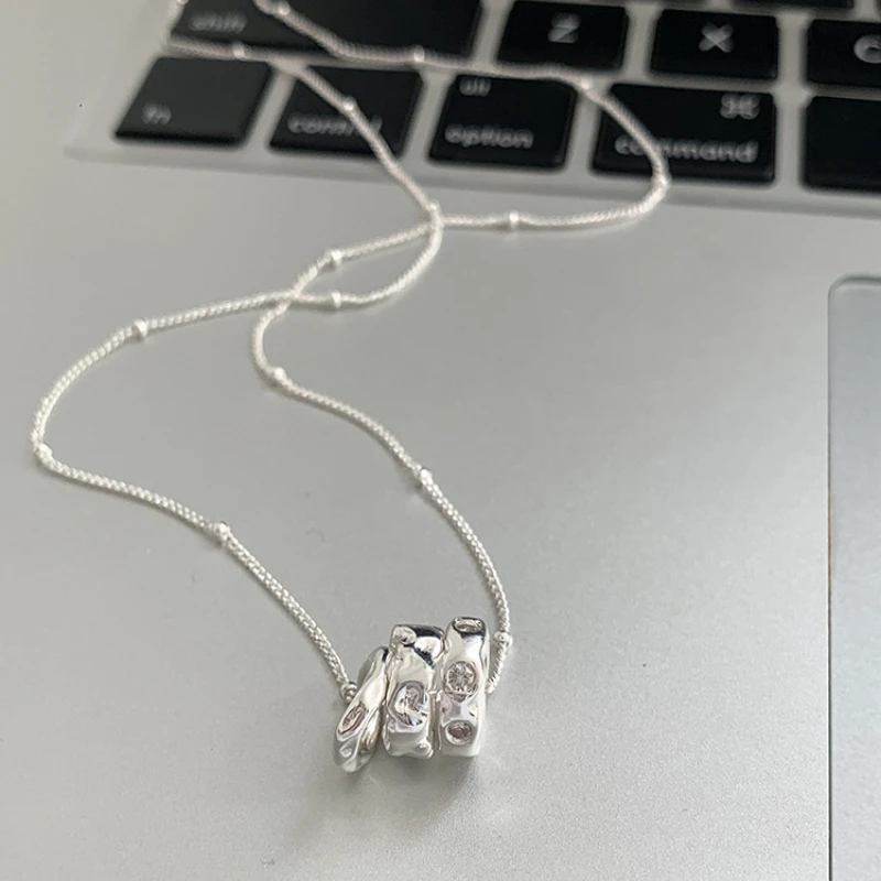 Draweye Simple Circle Necklaces for Women Metal Korean Fashion Simple Vintage Jewelry Elegant Basic Collares Para Mujer