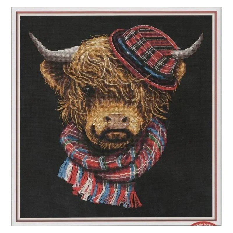 Набор для вышивки крестом Amishop Gold Collection голова зверя кошка котенок собака корова