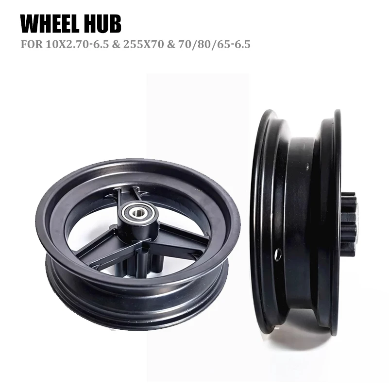 

10x2.70-6.5 & 255x70 & 70/65-6.5 Tubeless Wheel Hub Rim for 10 inch Scooter 6 Hole 6.5 Inch Hub Rim Replace Accessories