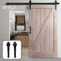 black sliding barn door hardware kit wood track roller closet hardware for single door 1200mm 2930mm arrow shaped