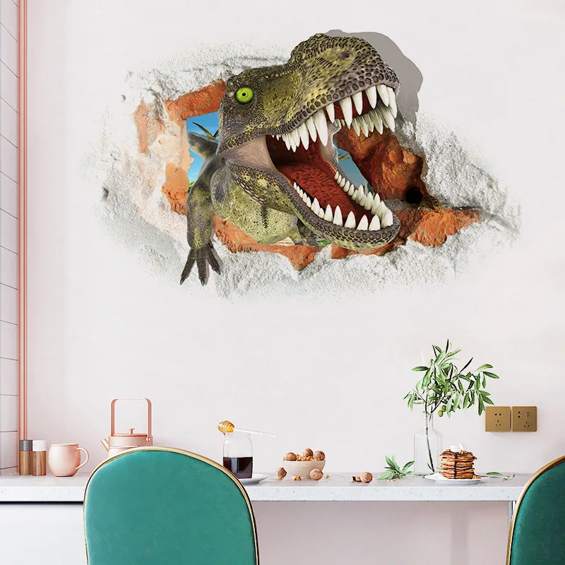 New 3D Dinosaur Wall Stickers Bedroom Living Room Decoration Home Three-dimensional Decorative Painting Background Poster |