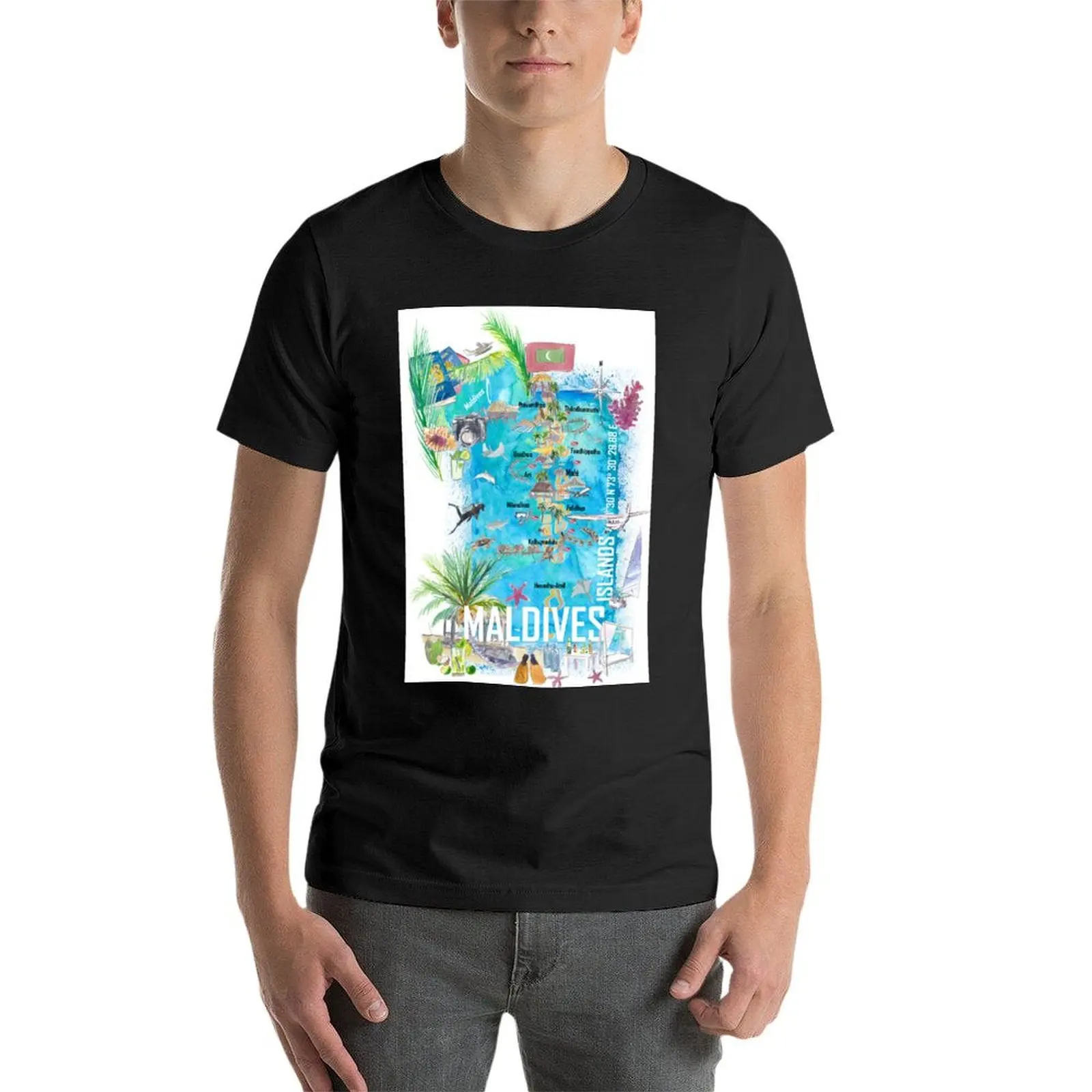 Мальдивские Острова иллюстрированная Карта путешествий с мечтами и запахом