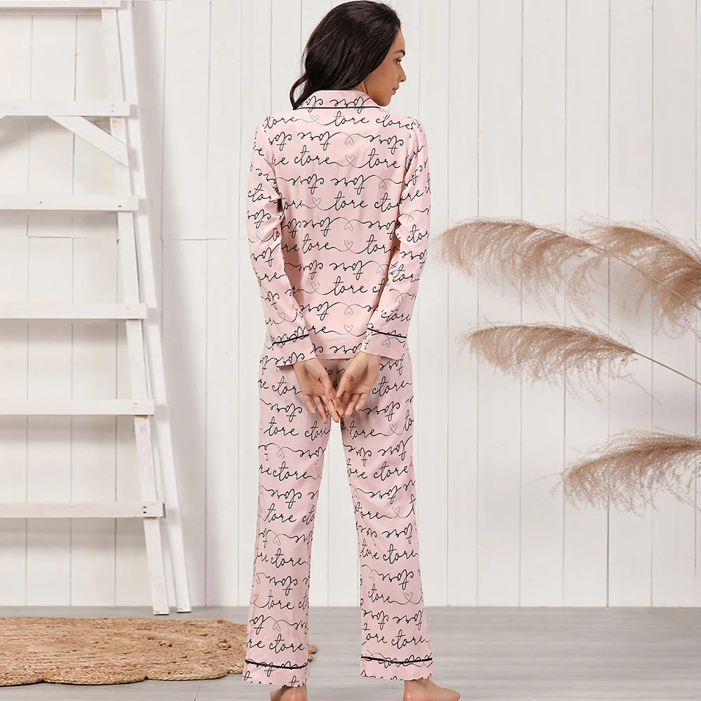 Women's Pajamas Sets Pink Color Home Wear Rayon Cotton Pyjamas Sleepwear Winter Warm Nightwear For Women