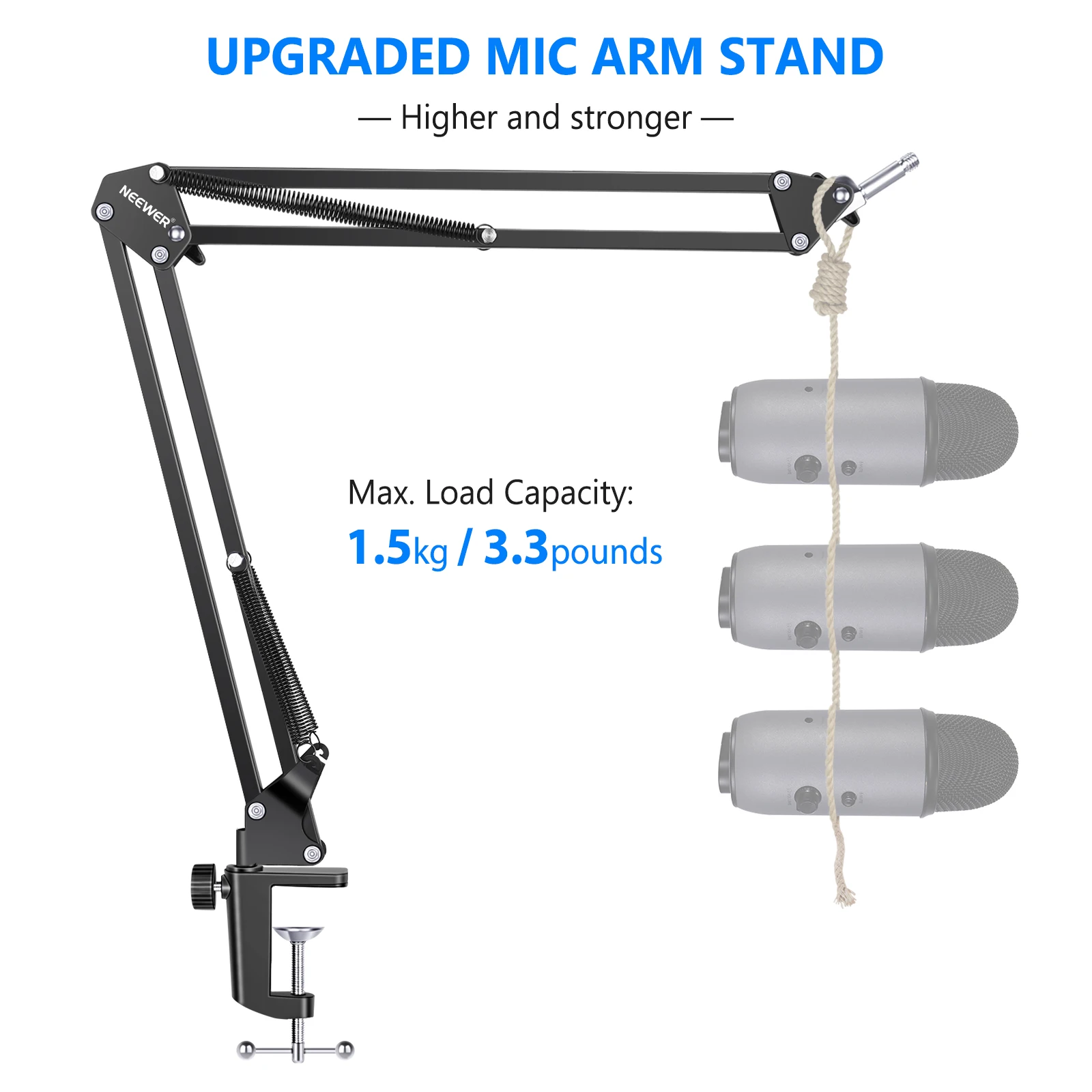 Neewer микрофон Arm Mic Stand Boom подвеска ножничный стенд с 3/8 &quotдо 5/8&quot Винтовой Адаптер