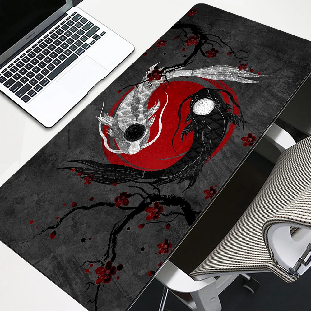 

Japanese Koi Mousepad Office Desk Mat Computer Mouse Mat Keyboard Pads Gamer Laptop Mouse Pad Large Rubber Table Caprpet 900x400