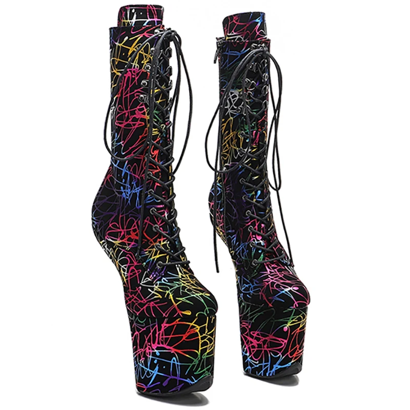 Leecabe Sexy Heelless  High Heel Boots Lady Gaga Boots Short Shoes Women Unisex Boots heelless boot