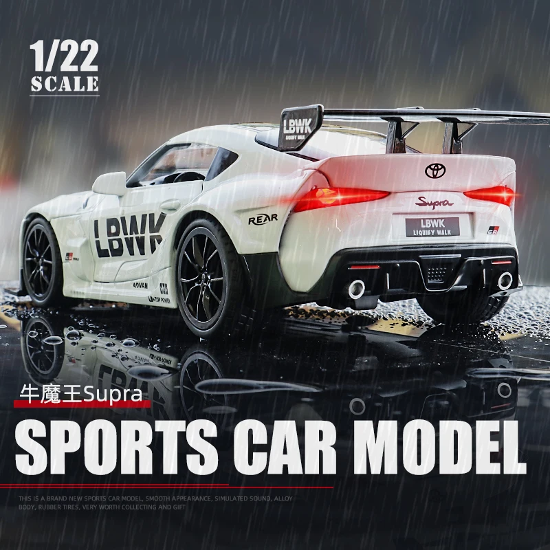 1:22 TOYOTA Supra GR LBWK Racing Car Toy Alloy Car Diecasts & Toy Vehicles Car Model Sound and light Model Toys For Children