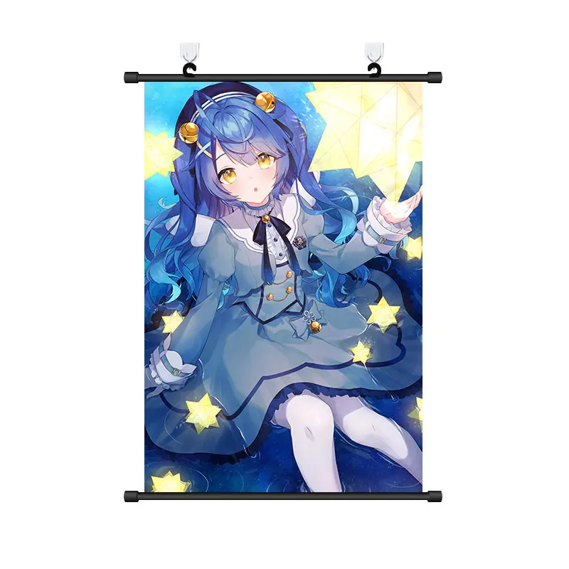 Аниме Genshin Impact милая девушка плакат тканевый настенный свиток домашний декор