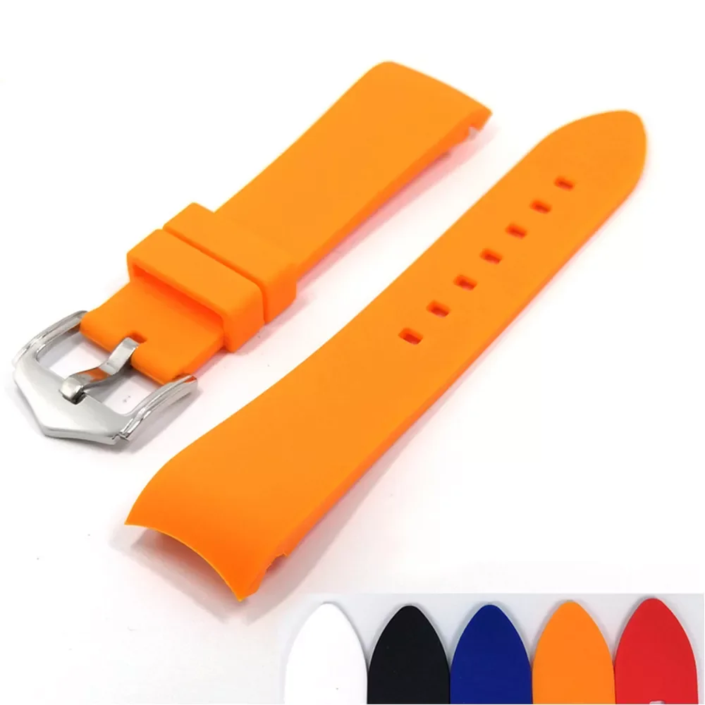 

Curved End Watch Band Sport Silicone Diving Waterproof Wrist Rubber Bracelet 18mm 20mm 22mm 24mm for Omega Seiko Tissot Strap