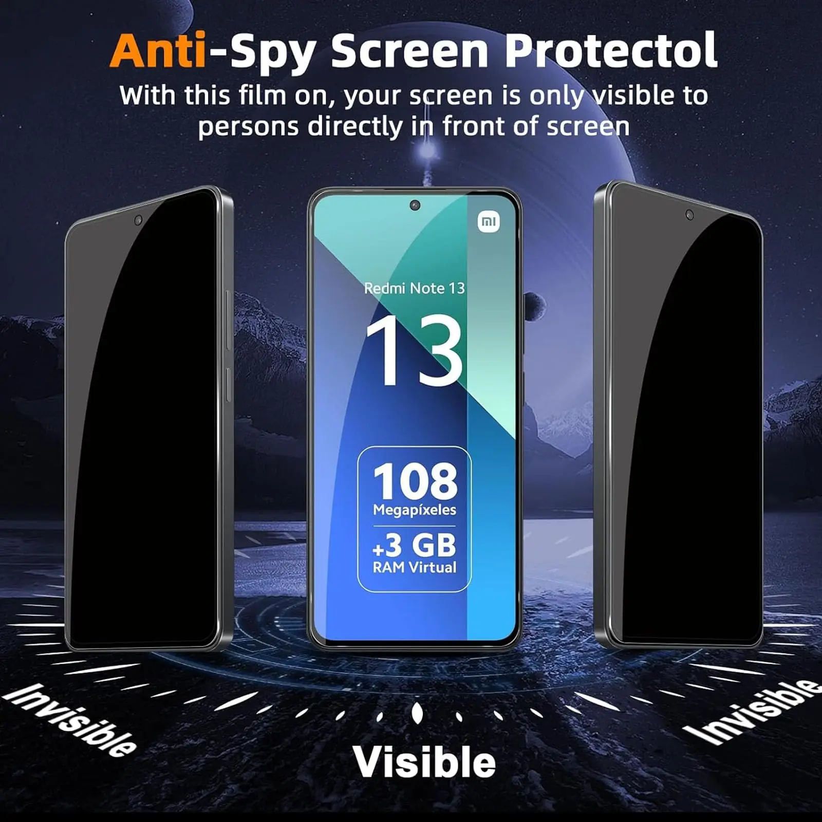 1-4 Защита экрана для Redmi Note 13 Pro 4G 5G Xiaomi закаленное стекло HD Кристалл анти шпион PEEP