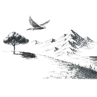 mountain and eagle clear stamp for scrapbooking rubber stamp seal paper craft clear stamps card making