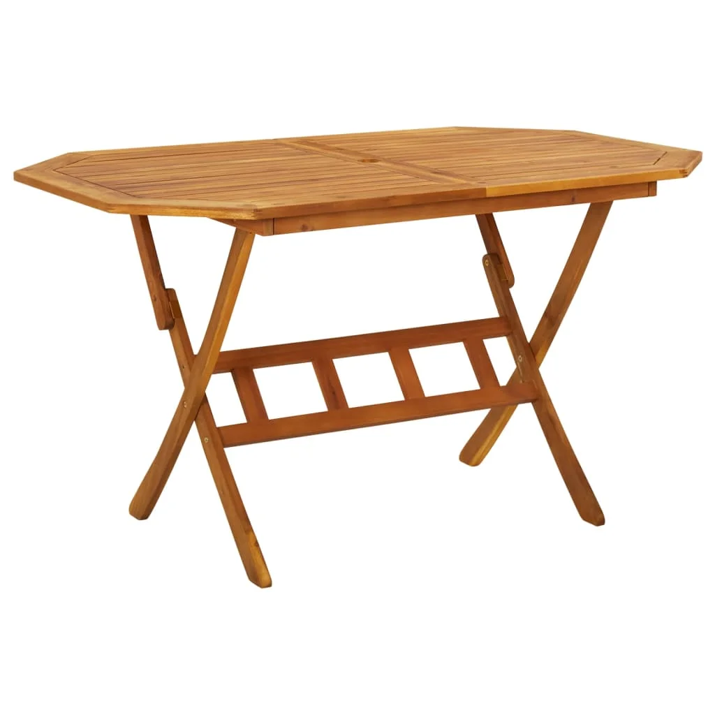 

Folding Patio Table 53.1"x33.5"x29.5" Solid Acacia Wood Outdoor Table Outdoor Furniture