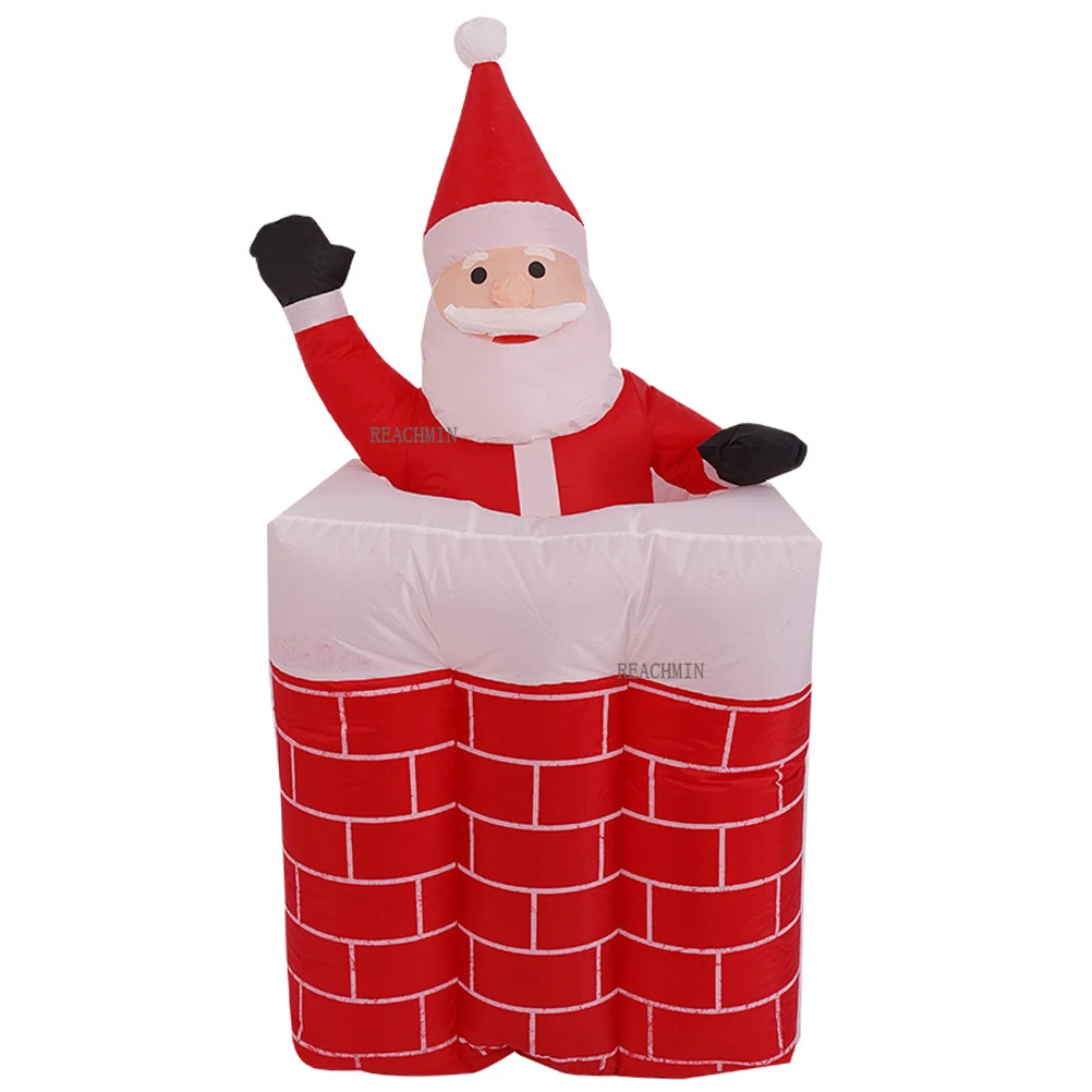 

1 Set Chrsimas Glowing Santa Claus Inflatable Model Chimney Party Decorations