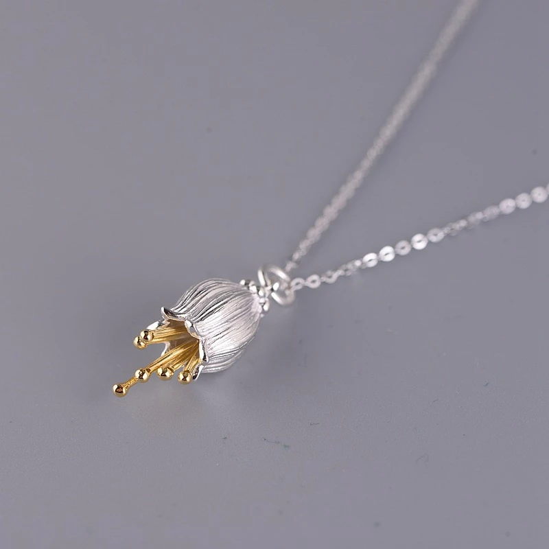 

Модные серебряные 925 реальные 100% Ожерелья Цепочка ювелирные изделия на шею милый цветок кулон и ожерелье чокер для женщин оптовая продажа ...