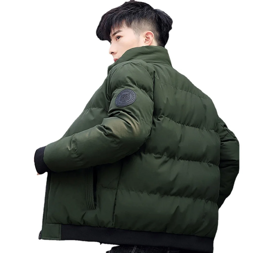 2022 New Style Stand-up Collar Padded Jacket Men's Winter Thickened Warm Padded Jacket Tide Brand Men's Short Down Jacket