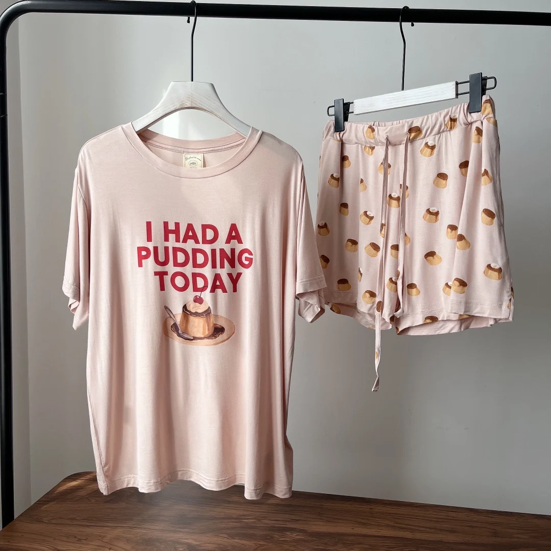 Room Wear Shorts Set Gelato Pique 2023 Spring/Summer Women's Pajamas Pudding Printed Trousers Sleepwear Loungewear
