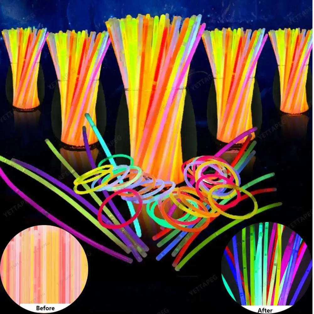 Светящиеся палочки 20/50/100 шт. флуоресцентные подвески искусственный браслет