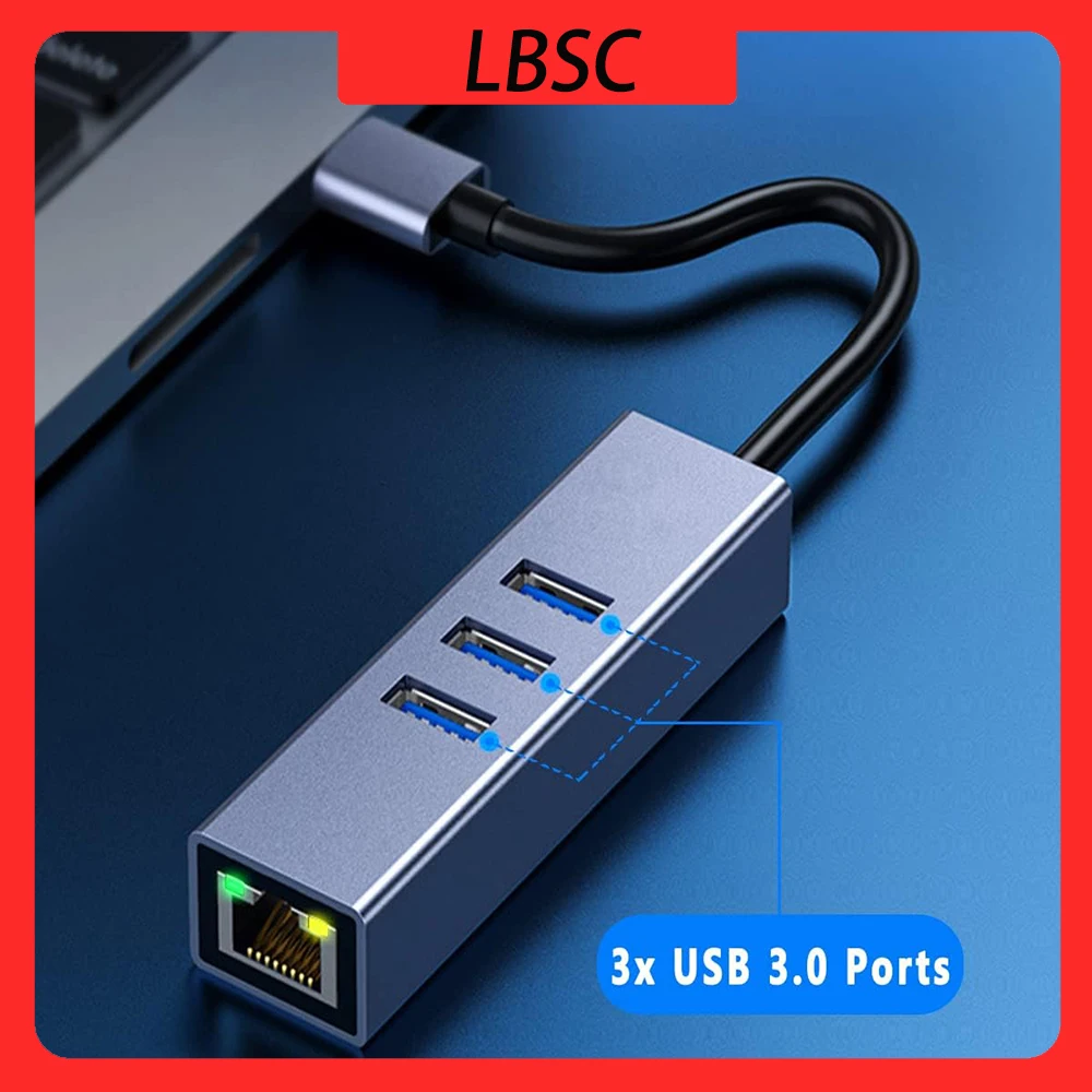 Высокоскоростной адаптер LBSC RJ45 с 3 USB 3,0 портами, гигабитный к RJ45 Lan USB Ethernet сетевой гигабитный для OS X, Лидер продаж