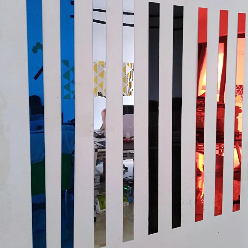 

Long acrylic wall stickers self-adhesive 3d stereo TV background wall decoration mirror wall stickers 10 pieces