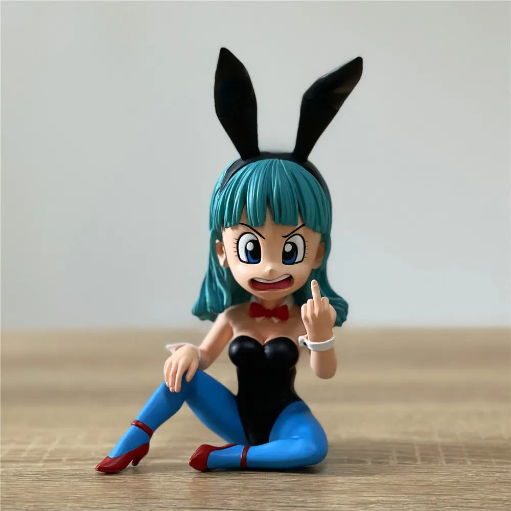 

2022 New Anime Dragon Ball GK Beautiful Girls Middle Finger Bulma Action Figure Toy Children's Gift Collectible Model Gift