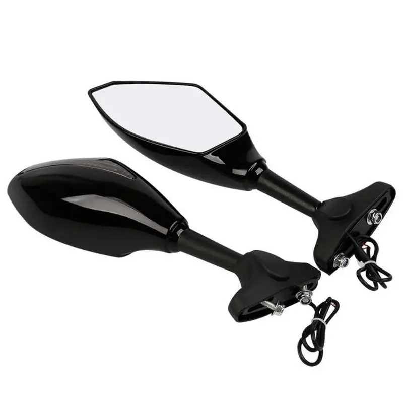 

Motorcycle Rear View Mirror Universal Handlebar Mount With LED Turn Signal Lights Durable ForHonda Street Cars