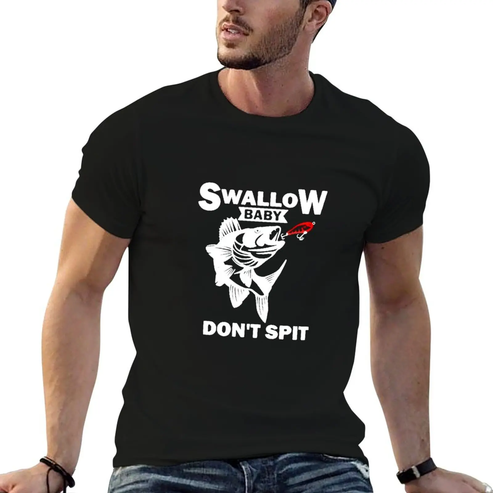 Фото Футболка с длинным рукавом для рыбалки с принтом Swallow Baby Dont Spit, на заказ №1