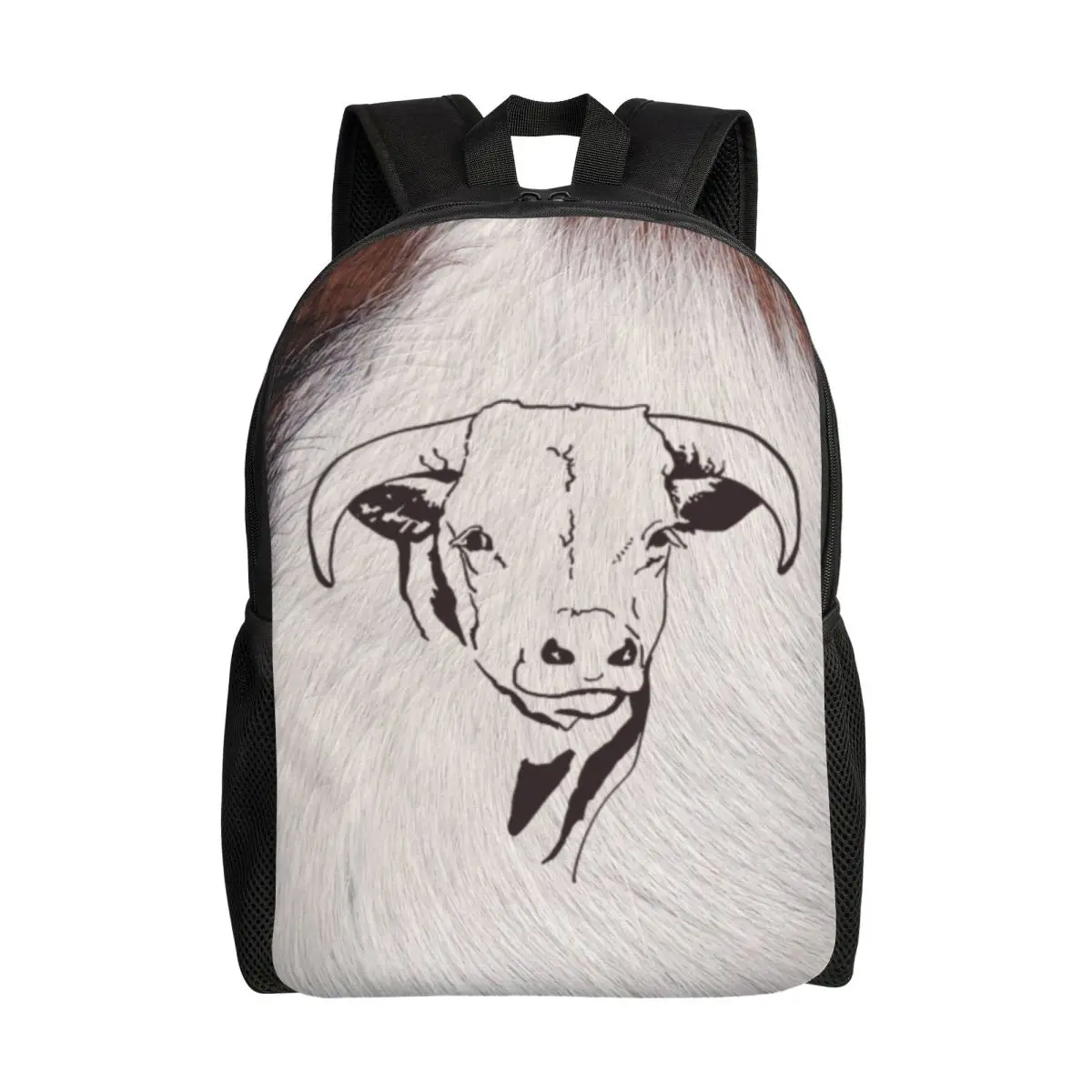Western Cowhide Steer Head Backpack Animal Cow Texture School College Travel Bags Women Men Bookbag Fits 15 Inch Laptop