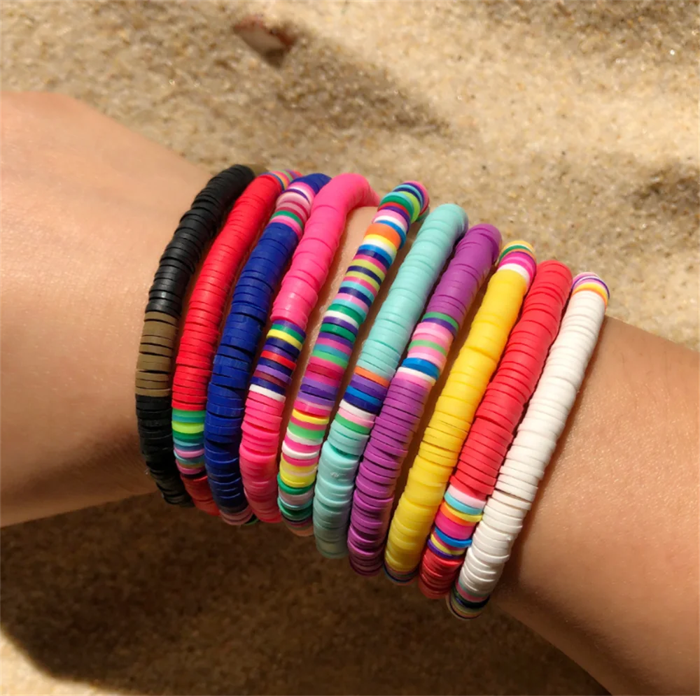 

Round DIY Jewelry Bracelet Polymer Clay Beads Chip Disk Loose Spacer Handmade Beads