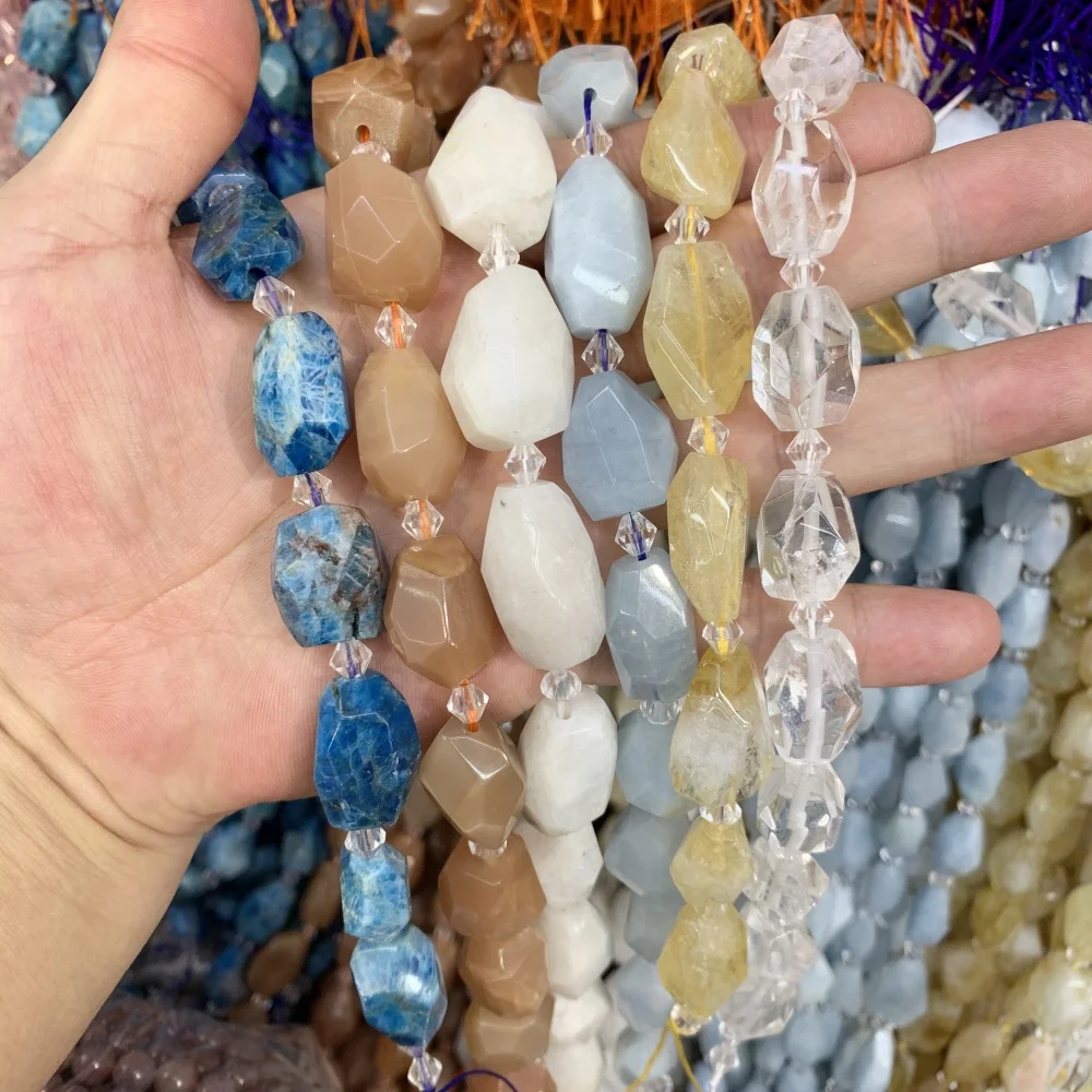 Бусины из натурального камня граненые бусины ручной работы неправильной формы