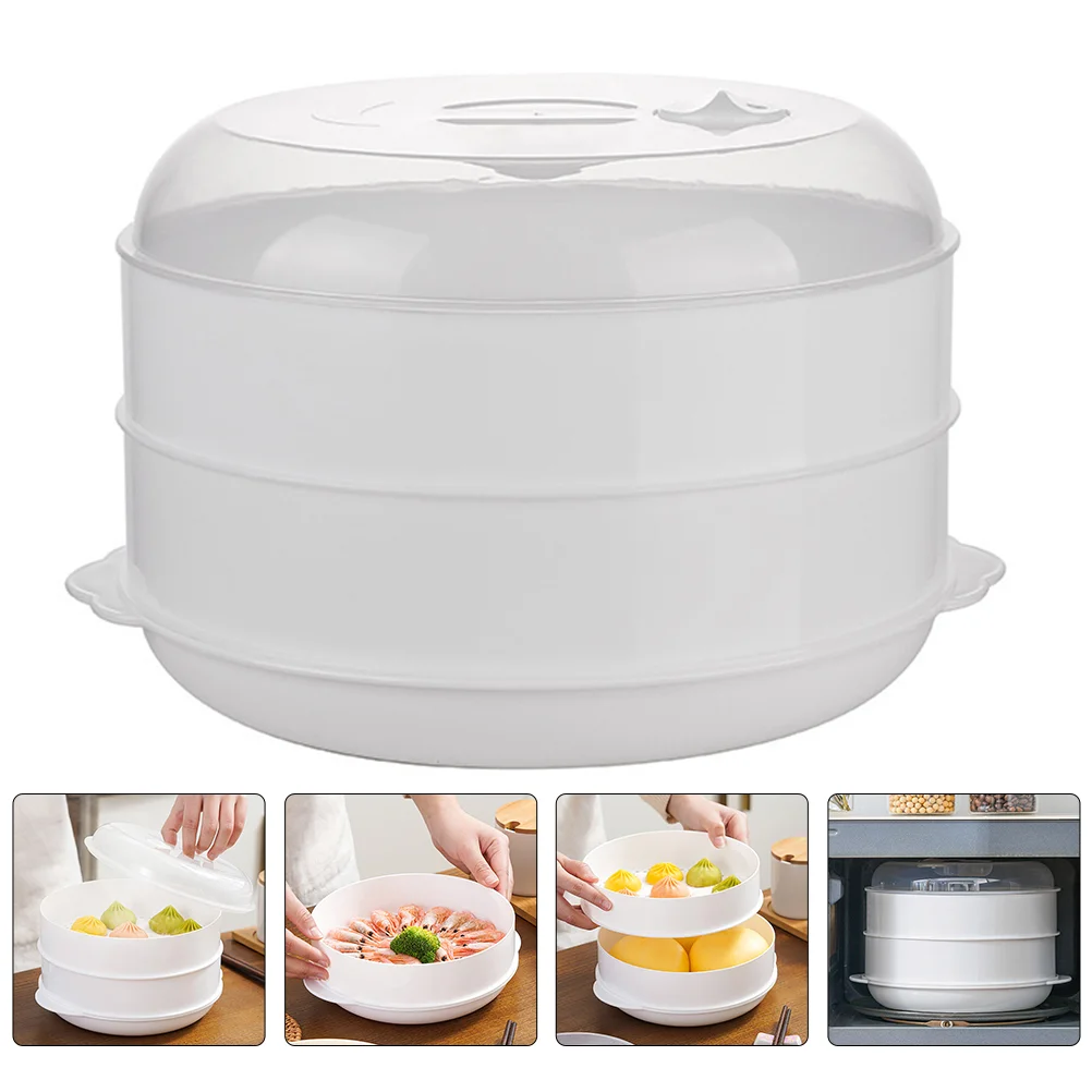 

Steamer Microwave Basket Pot Veggie Vegetable Steaming Container Rice Cooker Bowl Steam Cookware Dumpling Cooking Kitchen