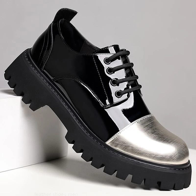 Туфли мужские из лакированной кожи классические туфли Дерби толстая подошва
