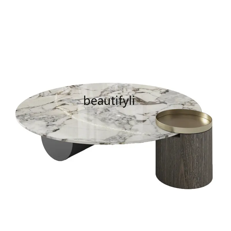 

Итальянский минималистичный современный Фотофон роскошный креативный дизайнерский круглый мраморный чайный столик для гостиной маленькой квартиры
