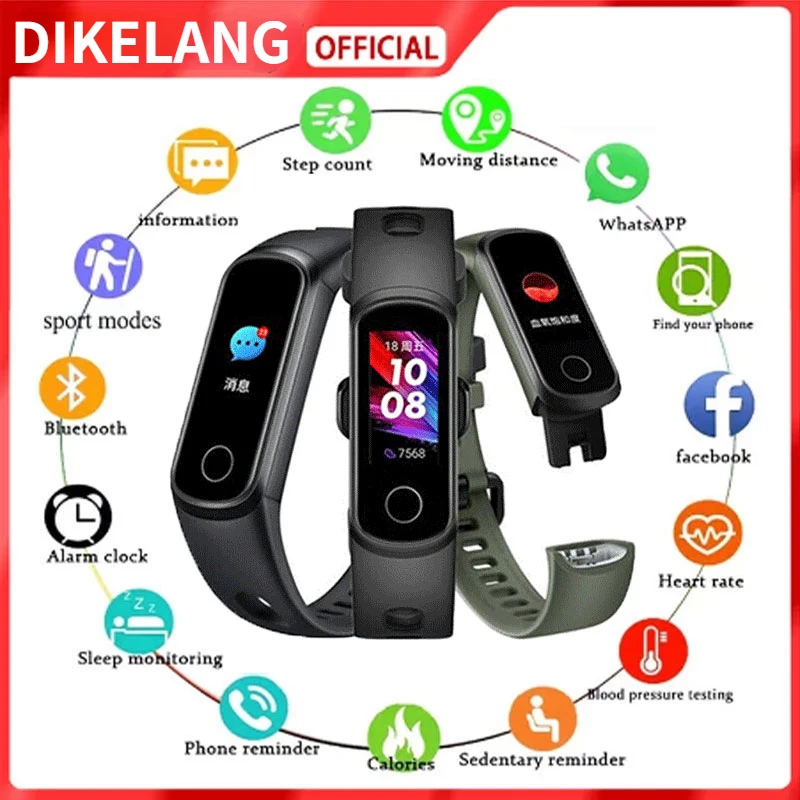 

Smart Wristband AMOLED Blood Oxygen Smart Watch Running Tracker Call Reminder Sleep Fitness Swimming Smart Bracelet