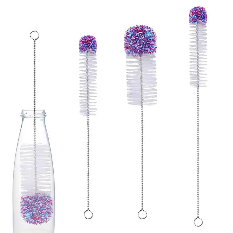 

3Pcs Bottle Cleaning Brush Bendable Bottle Nylon Cleaning Brush Baby Bottle Sports Water Bottle Cleaner Kitchen Cleaning Tools