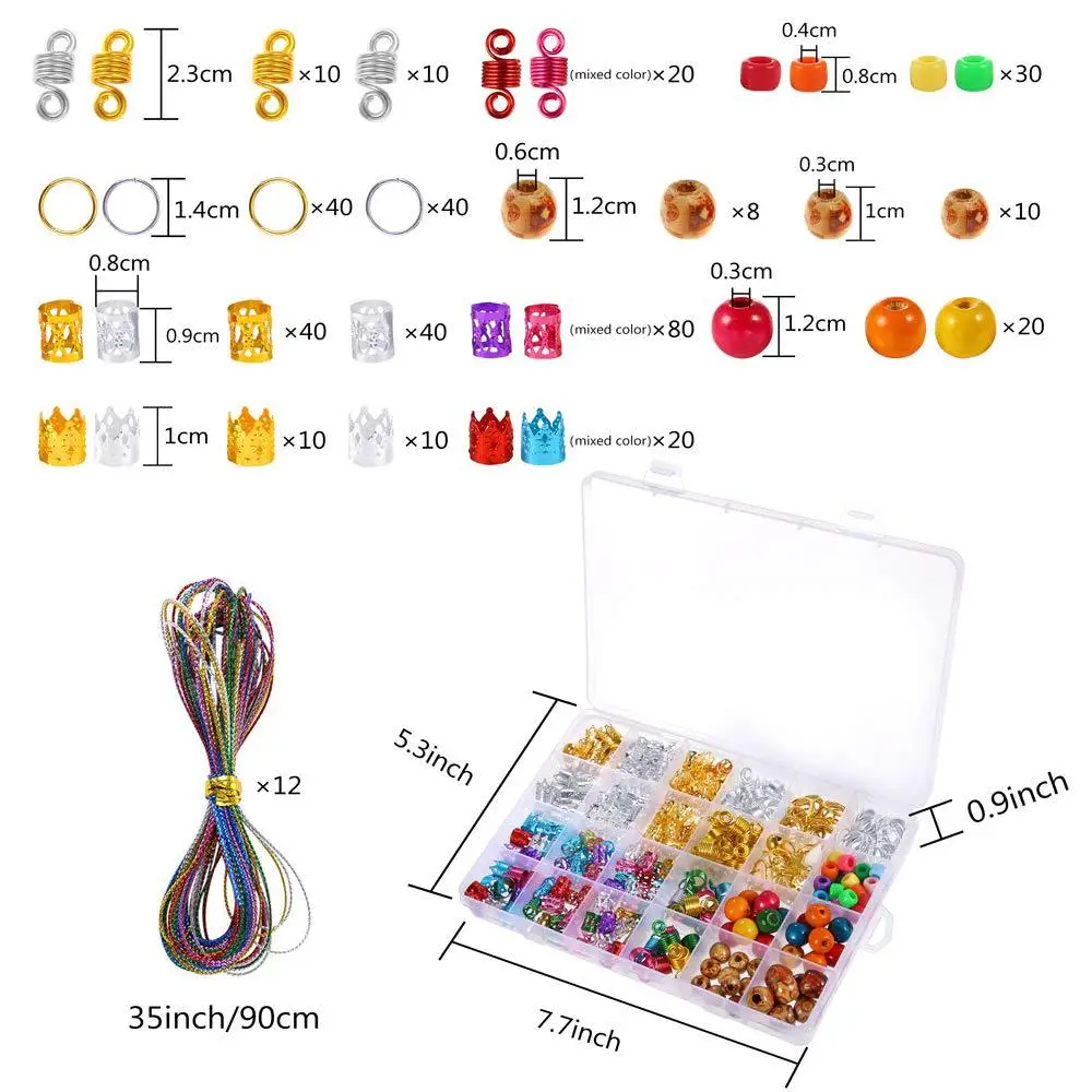 417 шт. бусины для дредов искусственные украшения волос обручи заколки деревянные