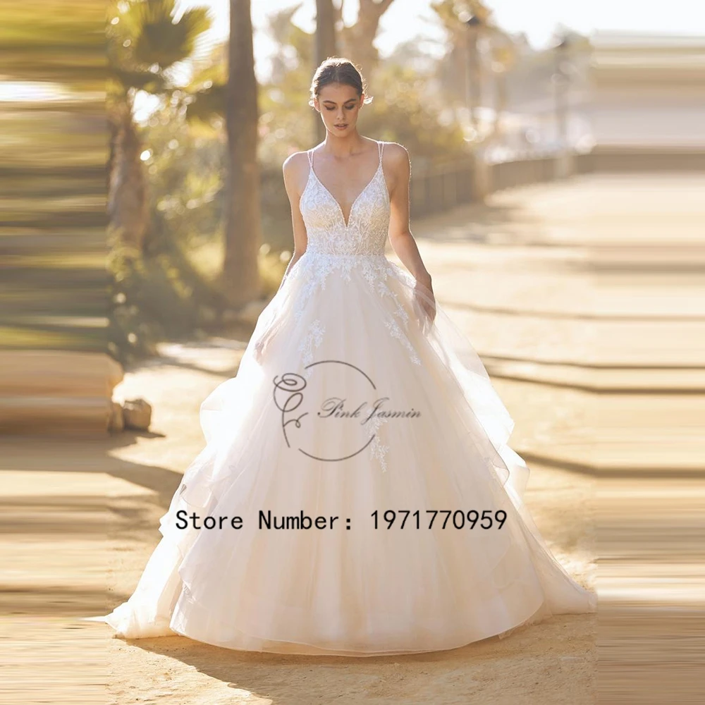 Платье Свадебное ТРАПЕЦИЕВИДНОЕ на тонких бретельках