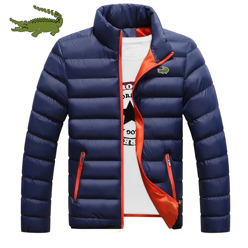Men's Warm Windproof Cotton Jacket Fashion Casual Hooded Thickened Printed Cotton Jacket